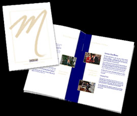 4 color brochure produced with CorelDraw and Photoshop featuring digital photos and 2D illustrations.