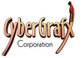 Logo design for CyberGrafx utilizing 3D Studio Max and Photoshop